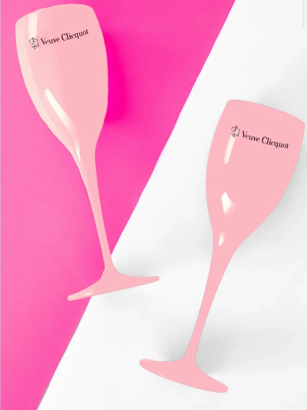 Two NWOT Veuve Clicquot Plastic Champagne Flutes
